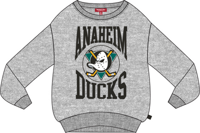 Mitchell & Ness Women's Anaheim Ducks Grey Heather Logo Lightweight Crew Sweatshirt 3.0