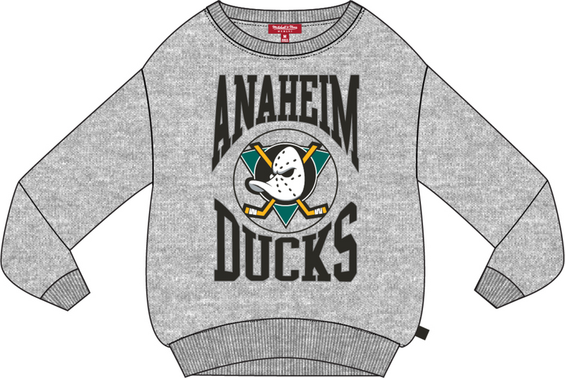 Mitchell & Ness Women's Anaheim Ducks Grey Heather Logo Lightweight Crew Sweatshirt 3.0