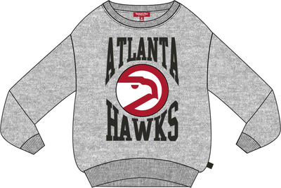 Mitchell & Ness Women's Atlanta Hawks Grey Heather Logo Lightweight Crew Sweatshirt 3.0