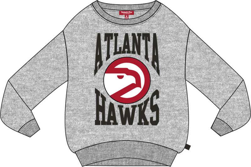 Mitchell & Ness Women's Atlanta Hawks Grey Heather Logo Lightweight Crew Sweatshirt 3.0