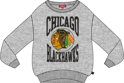 Mitchell & Ness Women's Chicago Blackhawks Grey Heather Logo Lightweight Crew Sweatshirt 3.0