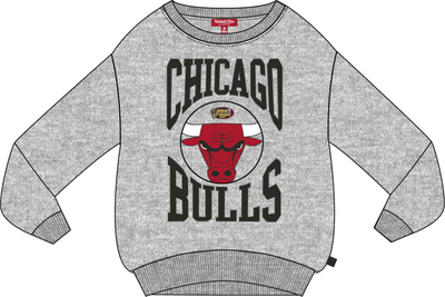 Mitchell & Ness Women's Chicago Bulls Grey Heather Logo Lightweight Crew Sweatshirt 3.0