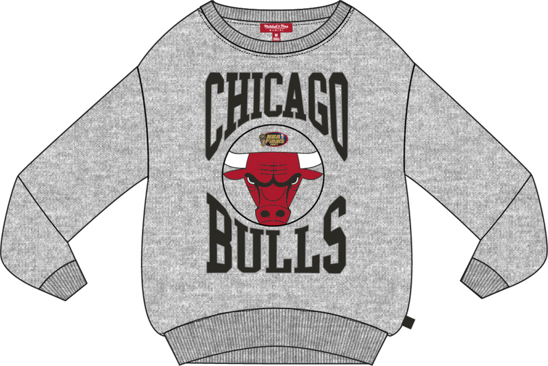 Mitchell & Ness Women's Chicago Bulls Grey Heather Logo Lightweight Crew Sweatshirt 3.0