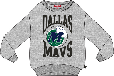 Mitchell & Ness Women's Dallas Mavericks Grey Heather Logo Lightweight Crew Sweatshirt 3.0