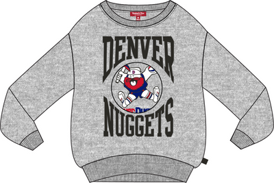 Mitchell & Ness Women's Denver Nuggets Grey Heather Logo Lightweight Crew Sweatshirt 3.0