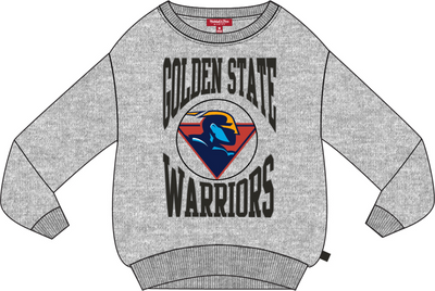 Mitchell & Ness Women's Golden State Warriors Grey Heather Logo Lightweight Crew Sweatshirt 3.0