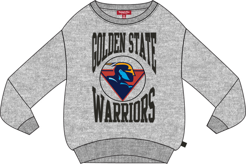Mitchell & Ness Women's Golden State Warriors Grey Heather Logo Lightweight Crew Sweatshirt 3.0