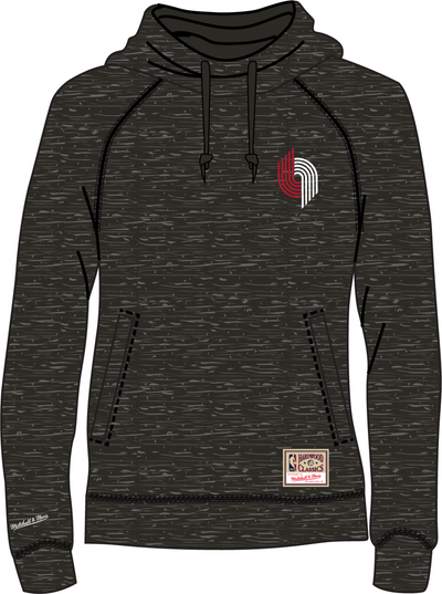Mitchell & Ness Women's Portland Trail Blazers Black Funnel Neck Fleece 2.0