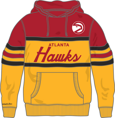 Mitchell & Ness Atlanta Hawks Gold/Scarlet Head Coach Hoodie