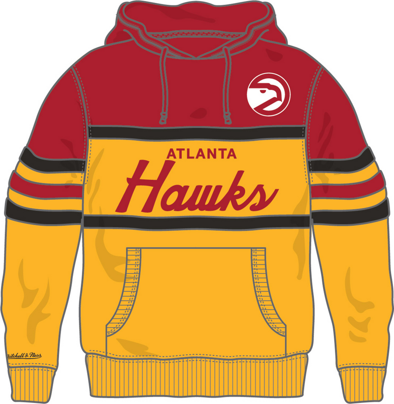 Mitchell & Ness Atlanta Hawks Gold/Scarlet Head Coach Hoodie