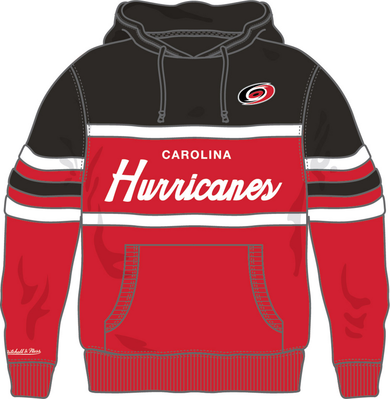 Mitchell & Ness Carolina Hurricanes Black/Red Head Coach Hoodie