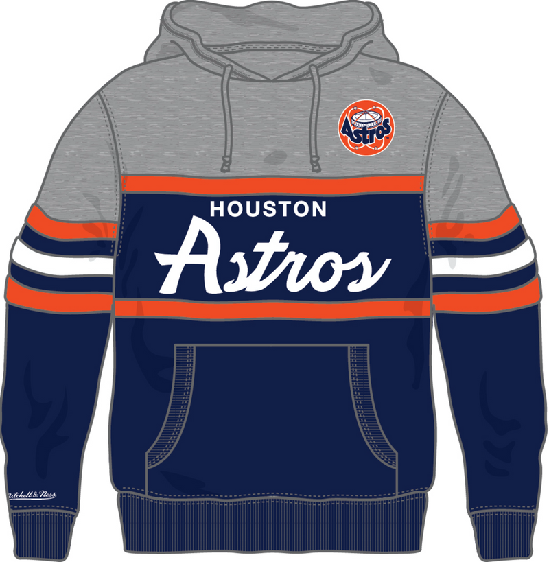 Mitchell & Ness Houston Astros Navy/Grey Head Coach Hoodie