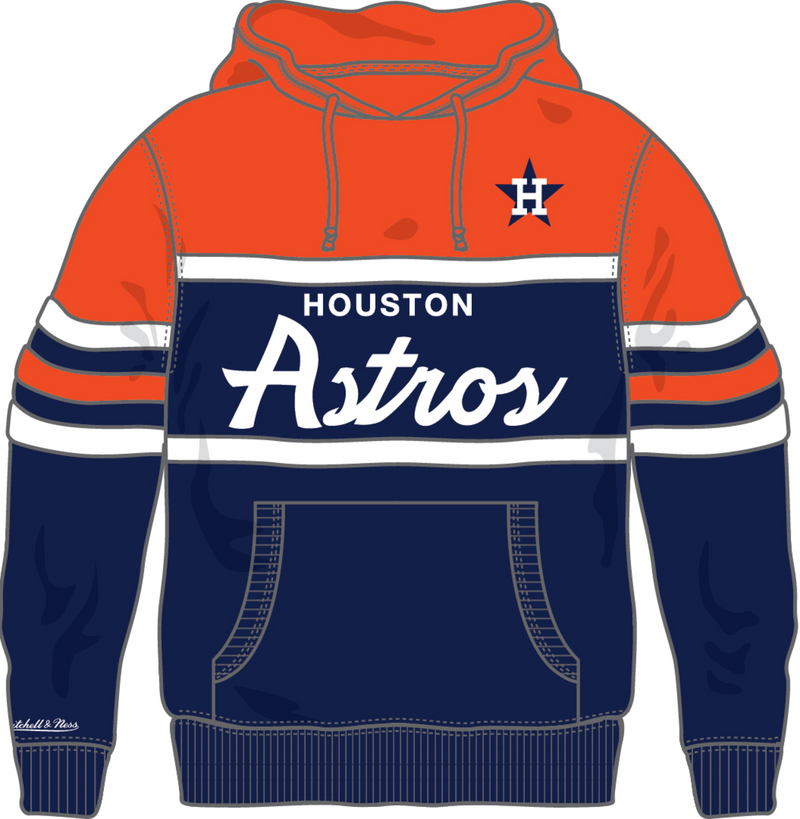 Mitchell & Ness Houston Astros Navy/Orange Head Coach Hoodie