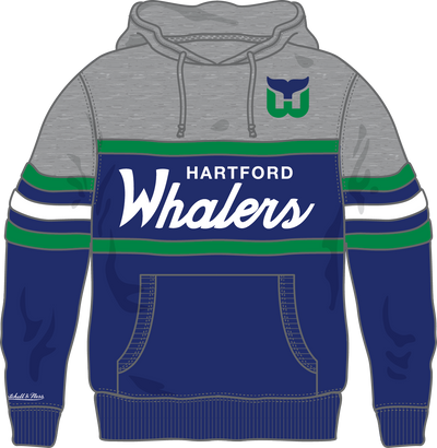 Mitchell & Ness Hartford Whalers Royal/Grey Head Coach Hoodie