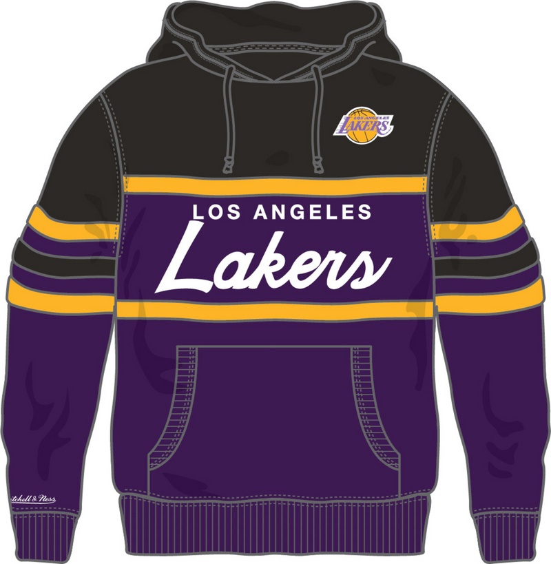 Mitchell & Ness Los Angeles Lakers Purple/Black Head Coach Hoodie