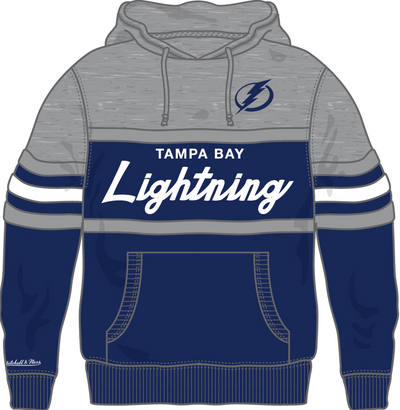 Mitchell & Ness Tampa Bay Lightning Navy/Grey Head Coach Hoodie