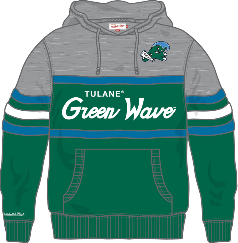 Mitchell & Ness Tulane University Head Coach Hoodie Green Wave