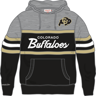 Mitchell & Ness University of Colorado Boulder Black/Grey Head Coach Hoodie Buffaloes