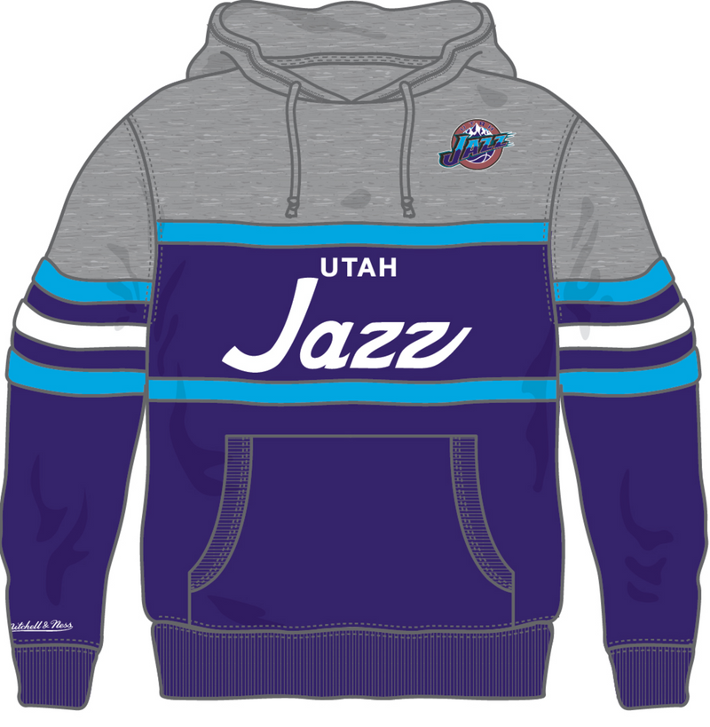 Mitchell & Ness Utah Jazz Purple/Grey Head Coach Hoodie
