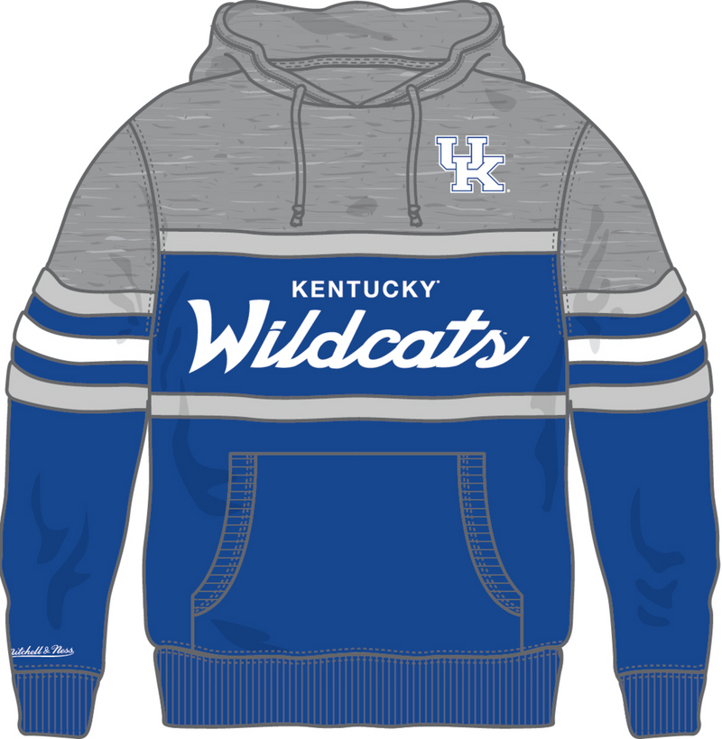 Mitchell & Ness Kentucky Wildcats Royal/Grey Head Coach Hoodie