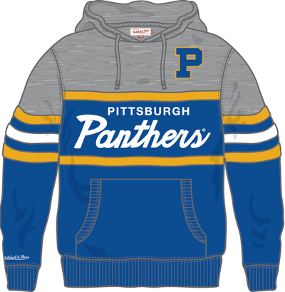 Mitchell & Ness University of Pittsburgh Royal/Grey Head Coach Hoodie Panthers