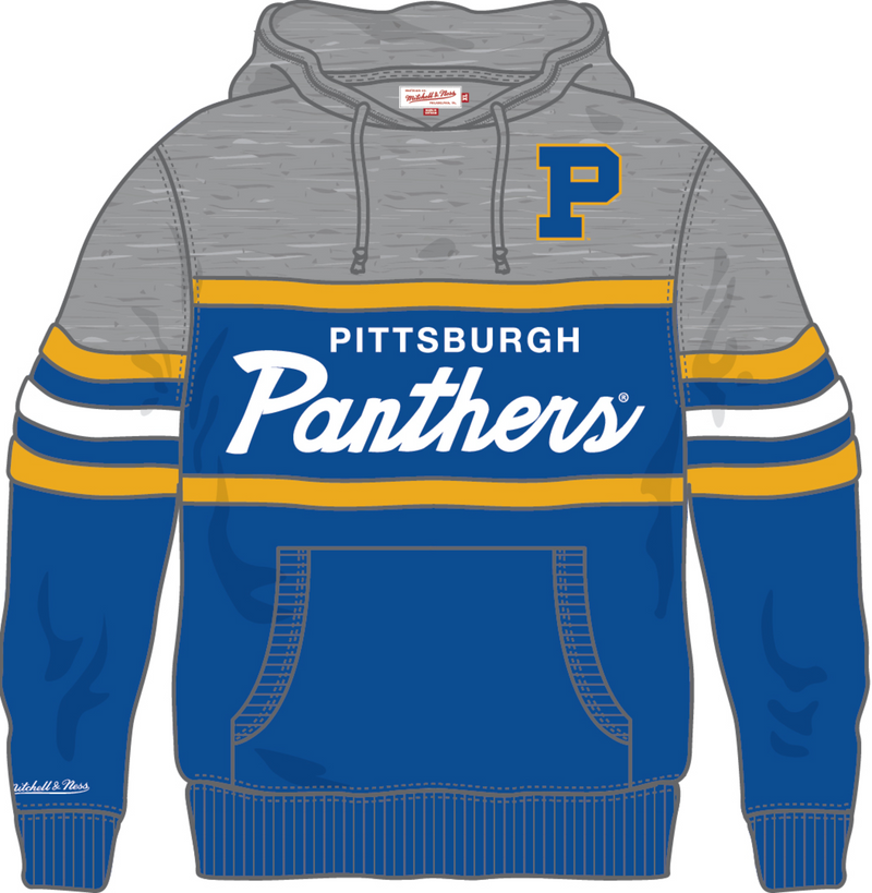 Mitchell & Ness University of Pittsburgh Panthers Royal/Grey Head Coach Hoodie