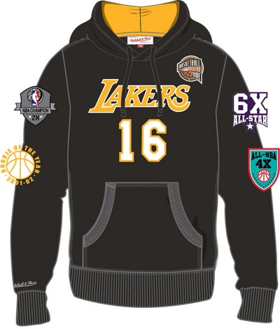 Mitchell & Ness Pau Gasol Los Angeles Lakers Black Hof Fleece Hoodie