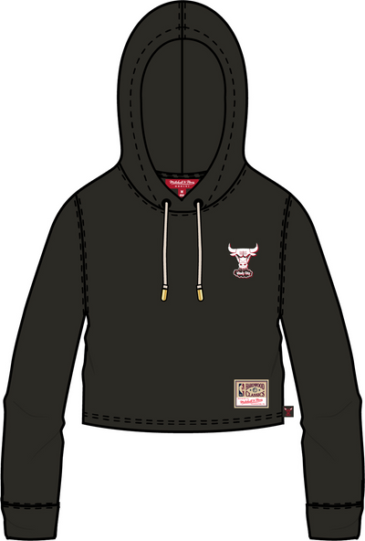 Mitchell & Ness Women's Chicago Bulls Black Crop Hoodie