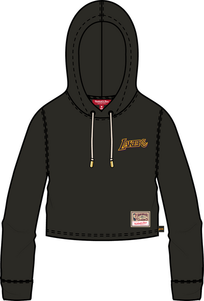 Mitchell & Ness Women's Los Angeles Lakers Black Crop Hoodie