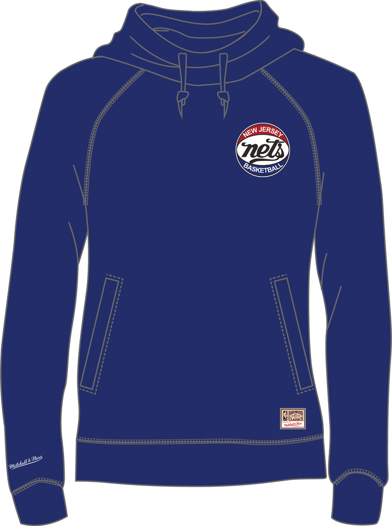 Mitchell & Ness Women's New Jersey Nets Royal Funnel Neck Fleece