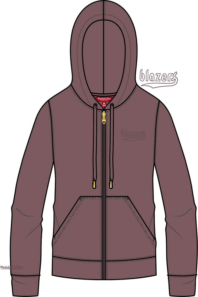 Mitchell & Ness Women's Portland Trail Blazers Brown Terra Zip Hoodie