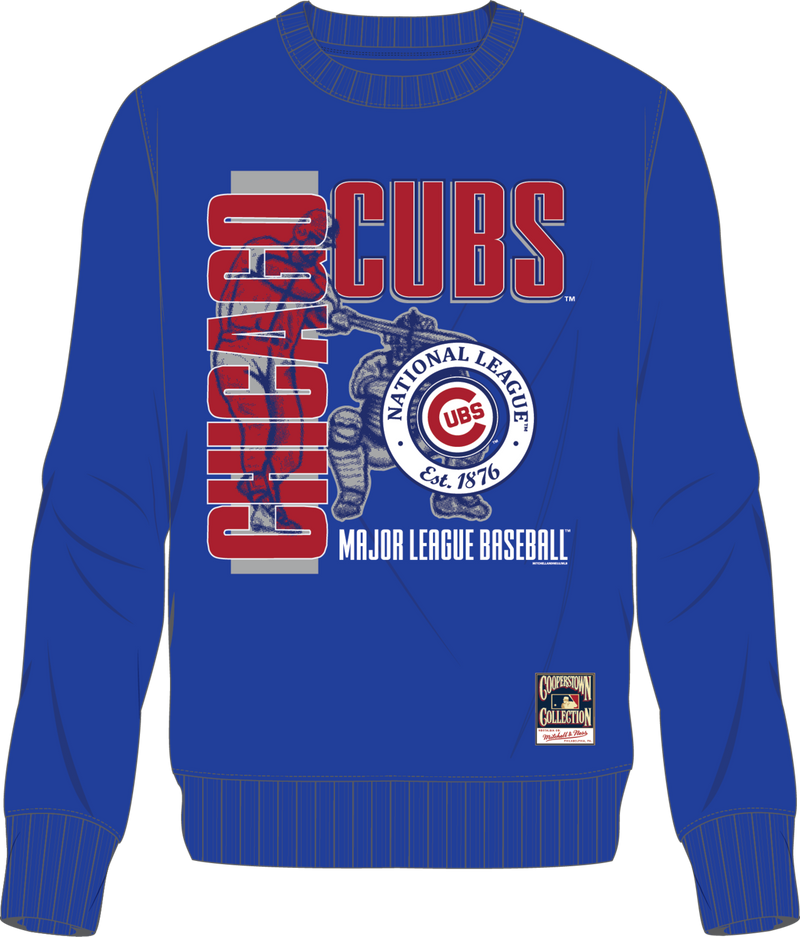 Mitchell & Ness Chicago Cubs Royal Contact Hitter Crew Sweatshirt