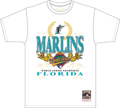 Mitchell & Ness Florida Marlins White Pennant Chase T-Shirt