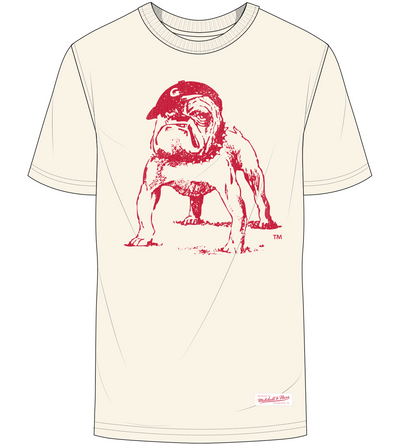 Mitchell & Ness University of Georgia Cream Retro Logo T-Shirt