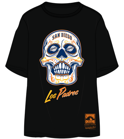 Mitchell & Ness Women's San Diego Padres Black Sugar Skull Boxy T-Shirt