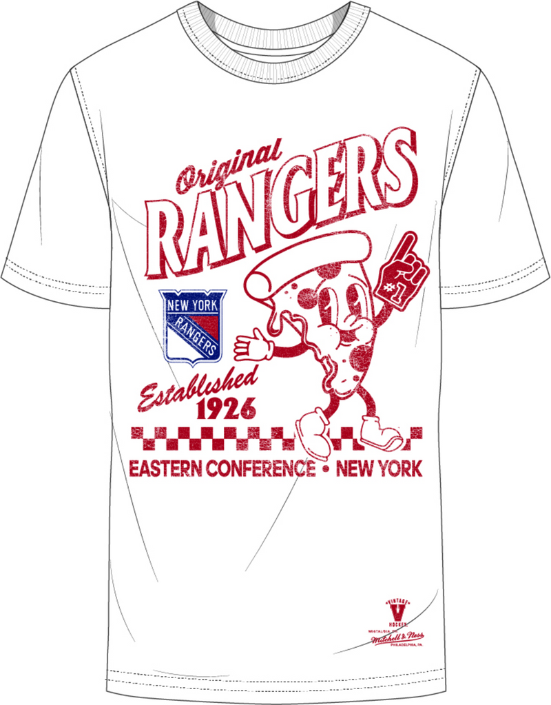 Mitchell & Ness New York Rangers White Ranger Pizza T-Shirt
