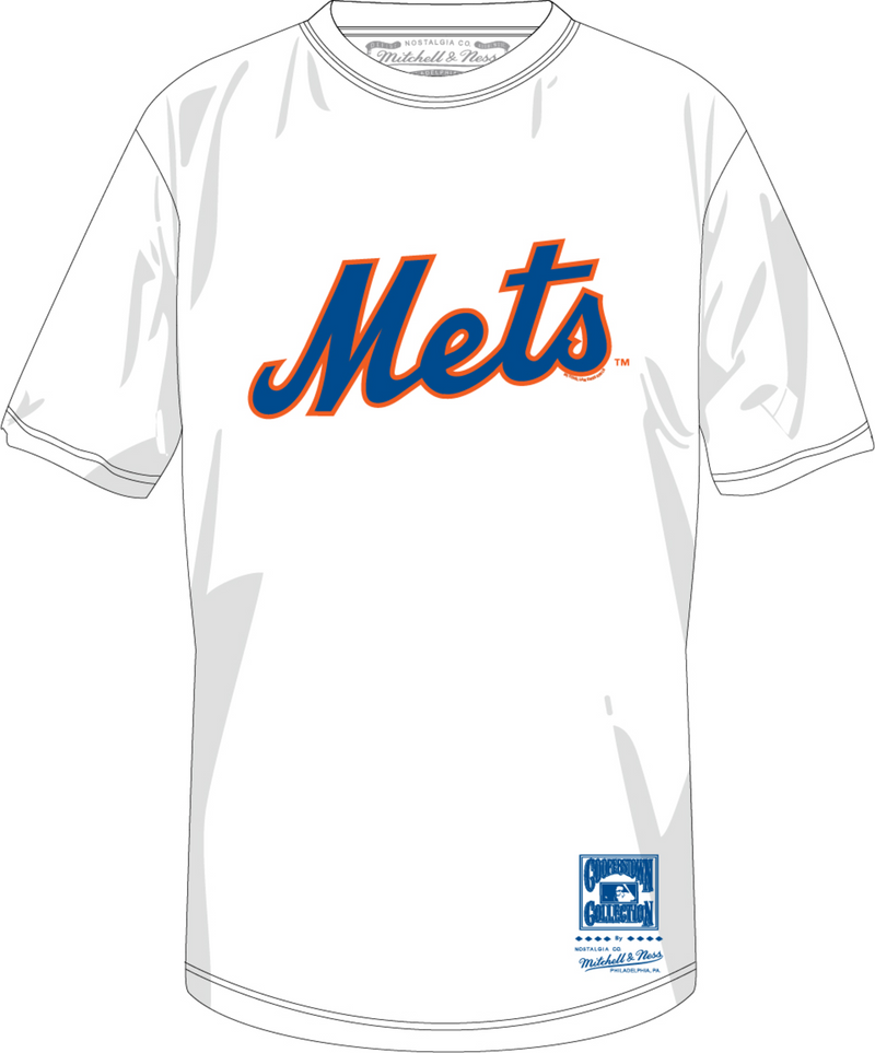 Mitchell & Ness New York Mets White Wordmark 2 T-Shirt