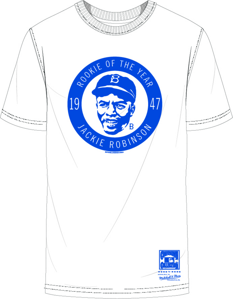 Mitchell & Ness Jackie Robinson Los Angeles Dodgers White Rookie T-Shirt