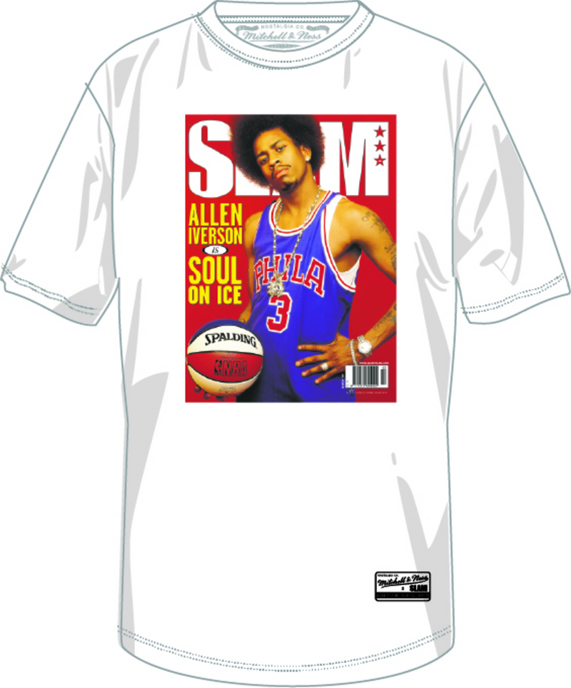 Mitchell & Ness Allen Iverson Philadelphia 76ers White Slam Cover T-Shirt
