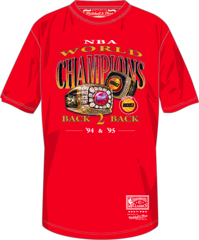 Mitchell & Ness Houston Rockets Red Championship Rings T-Shirt