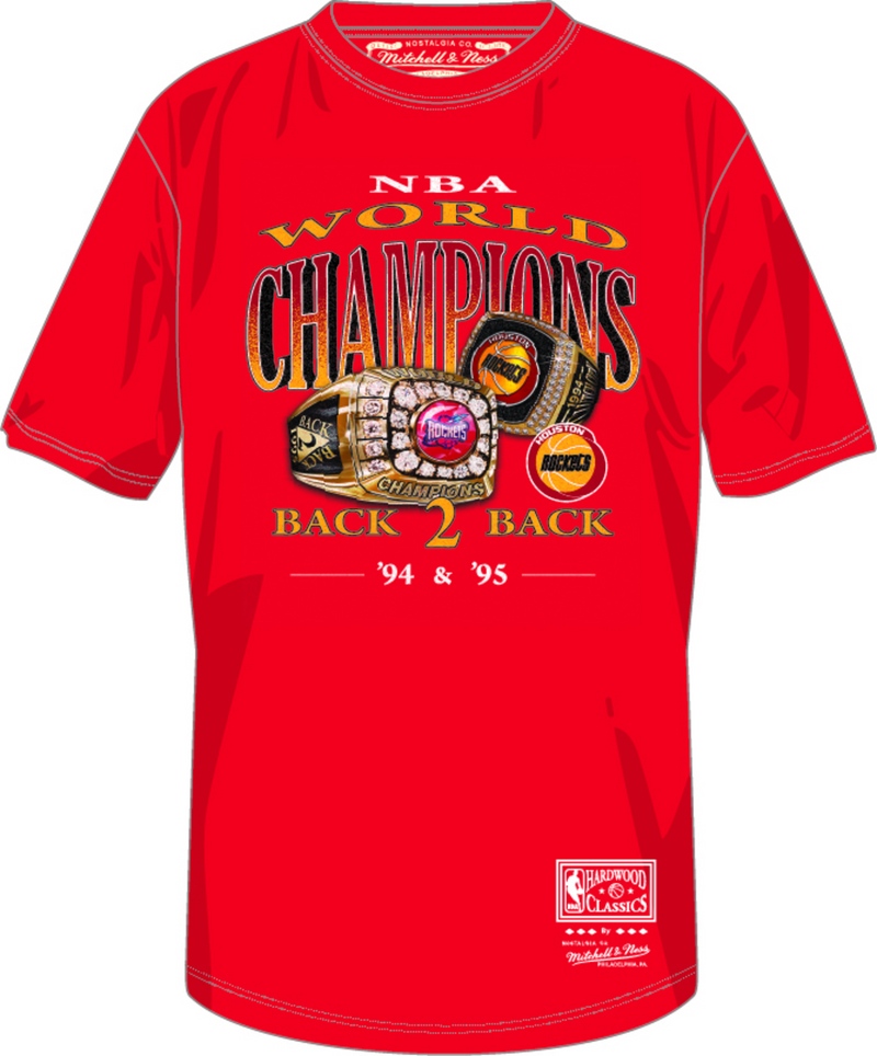 Mitchell & Ness Houston Rockets Red Championship Rings T-Shirt