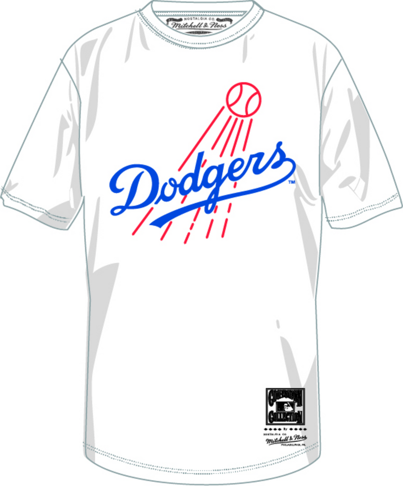 Mitchell & Ness Los Angeles Dodgers White Basic Logo 1 T-Shirt