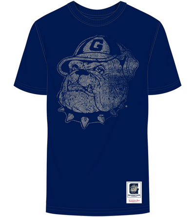 Mitchell & Ness Georgetown University Navy Big Logo T-Shirt