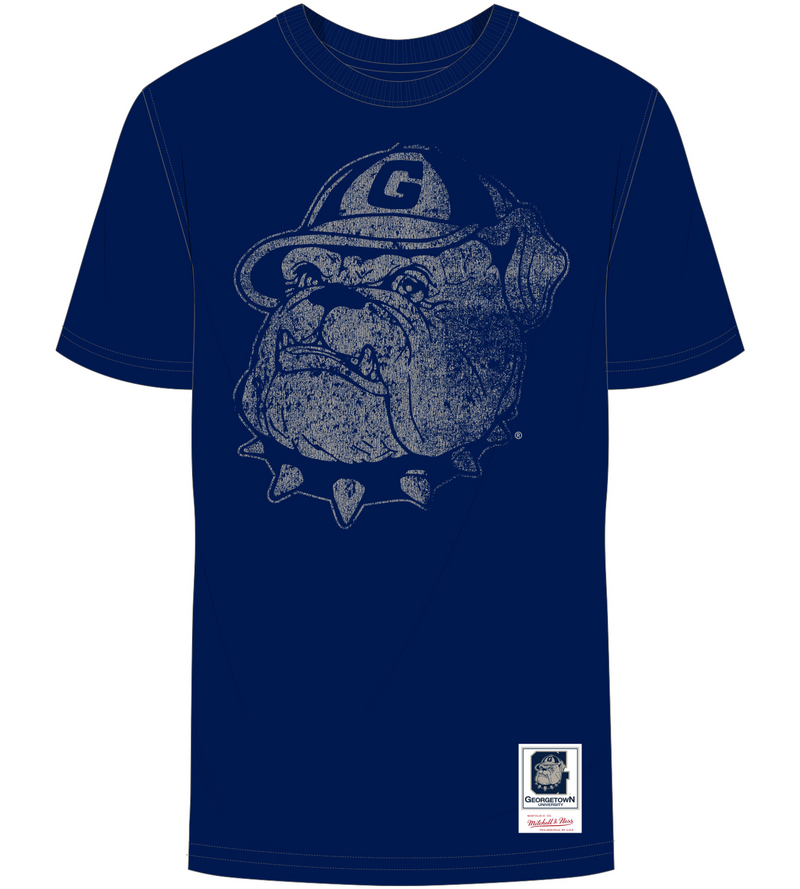 Mitchell & Ness Georgetown University Navy Big Logo T-Shirt