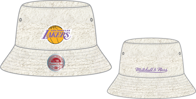 Mitchell & Ness Women's Los Angeles Lakers White Hardwood Classics Fauxy Bucket