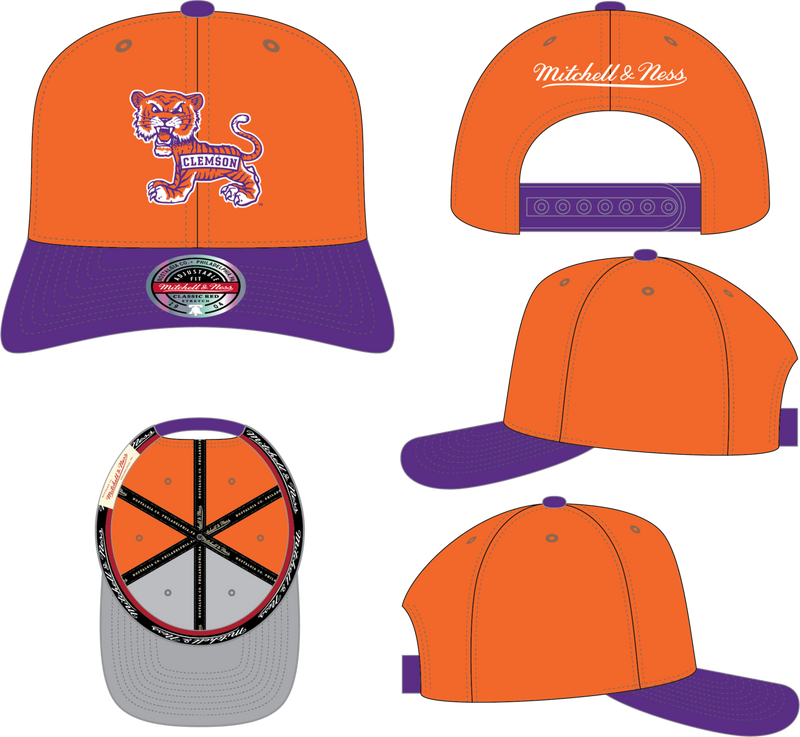 Mitchell & Ness Clemson Tigers Orange/Purple Team Color Stretch Snapback Hat