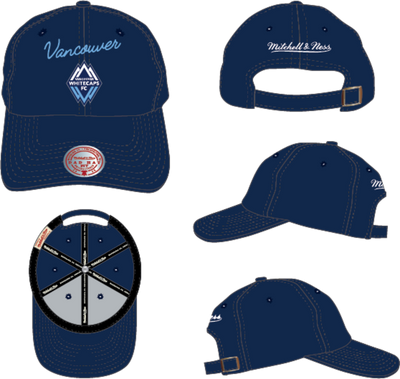 Mitchell & Ness Vancouver Whitecaps FC Navy Lay Low Strapback Hat
