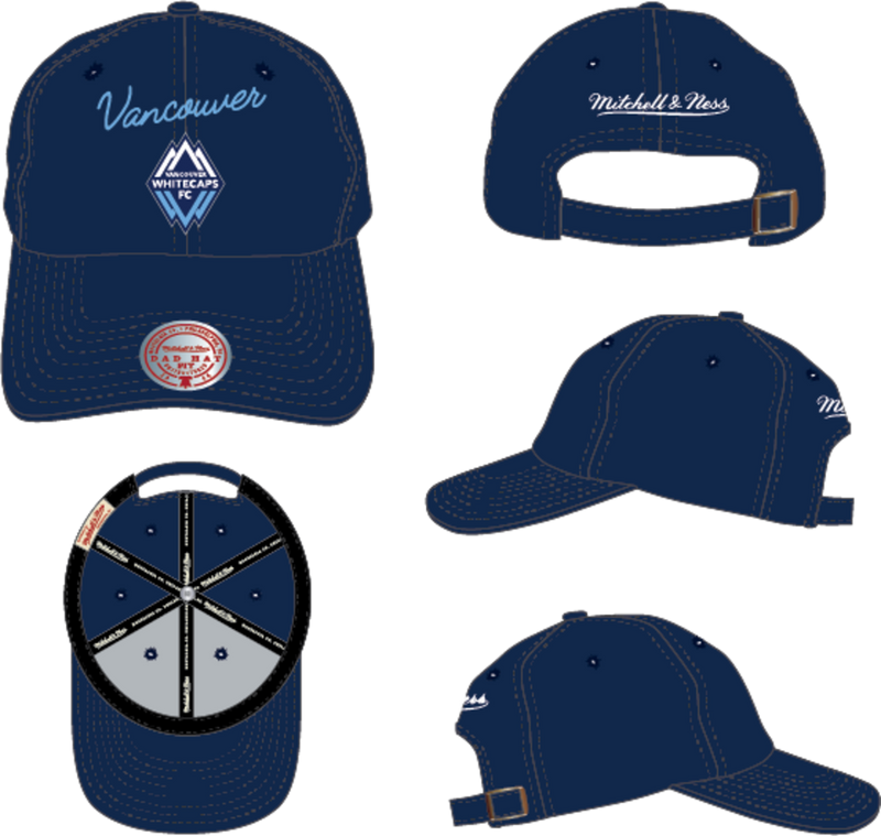Mitchell & Ness Vancouver Whitecaps FC Navy Lay Low Strapback Hat