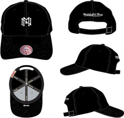 Mitchell & Ness Black Icon Strapback Hat