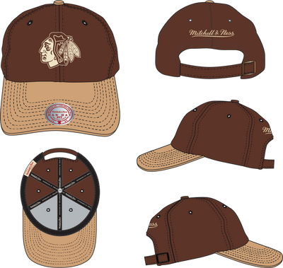 Mitchell & Ness Women's Chicago Blackhawks Brown Lux Chain Strapback Hat